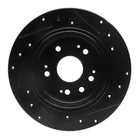 R1 Concepts R1 02-04 Honda CR-V Rear Left Drilled & Slotted Black Brake Rotor