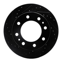 R1 Concepts R1 08-20 Ford E-450 Super Duty Rear Left Drilled & Slotted Black Brake Rotor