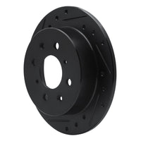 R1 Concepts R1 88-01 Acura Integra Rear Left Drilled & Slotted Black Brake Rotor