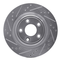 R1 Concepts R1 06-08 Jaguar S-Type Rear Left Drilled & Slotted Silver Brake Rotor