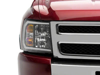 Raxiom 07-13 Chevrolet Silverado 1500 Axial Series Headlights w/ LED Bar- Black Housing (Clear Lens)