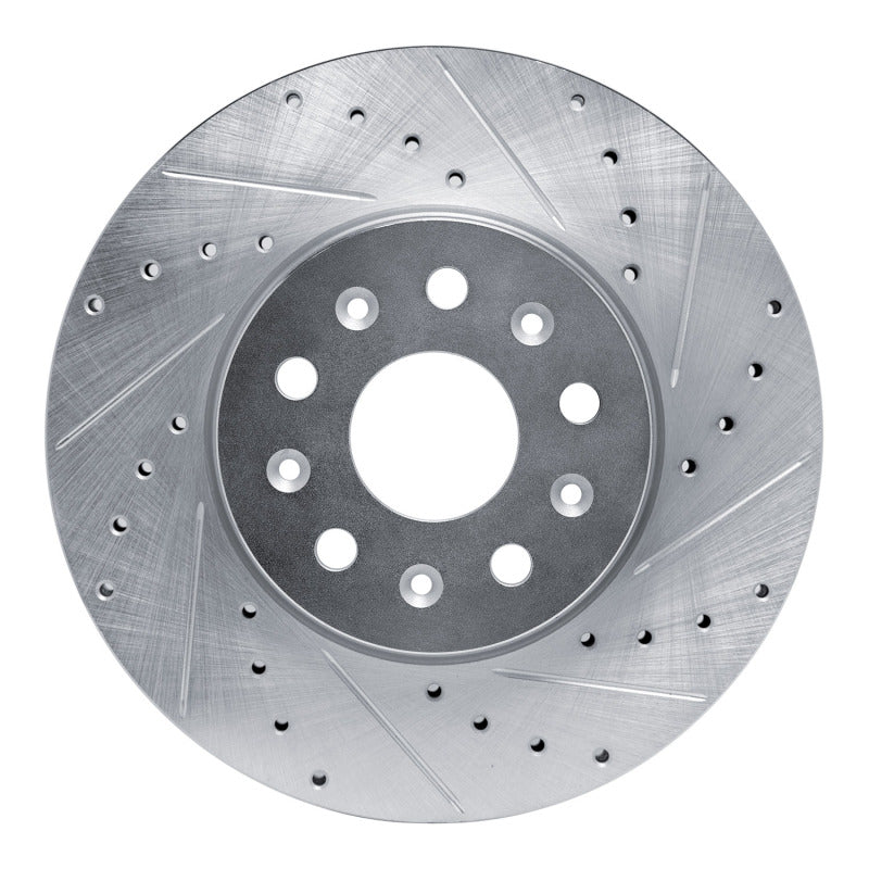 R1 Concepts R1 14-20 Cadillac CT6 Front Right Drilled & Slotted Silver Brake Rotor