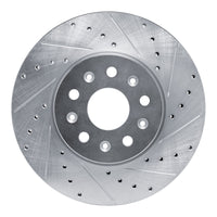 R1 Concepts R1 14-20 Cadillac CT6 Front Right Drilled & Slotted Silver Brake Rotor