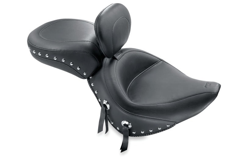 Mustang Motorcycle Mustang 00-15 Harley Softail Standard Rear Tire Wide Touring Recessed Passenger Seat w/Studs - Black