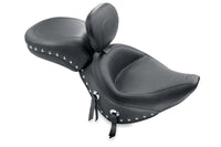 Mustang Motorcycle Mustang 00-15 Harley Softail Standard Rear Tire Wide Touring Recessed Passenger Seat w/Studs - Black