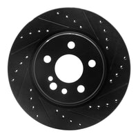 R1 Concepts R1 92-99 Mercedes-Benz 500SEL Rear Right Drilled & Slotted Black Brake Rotor
