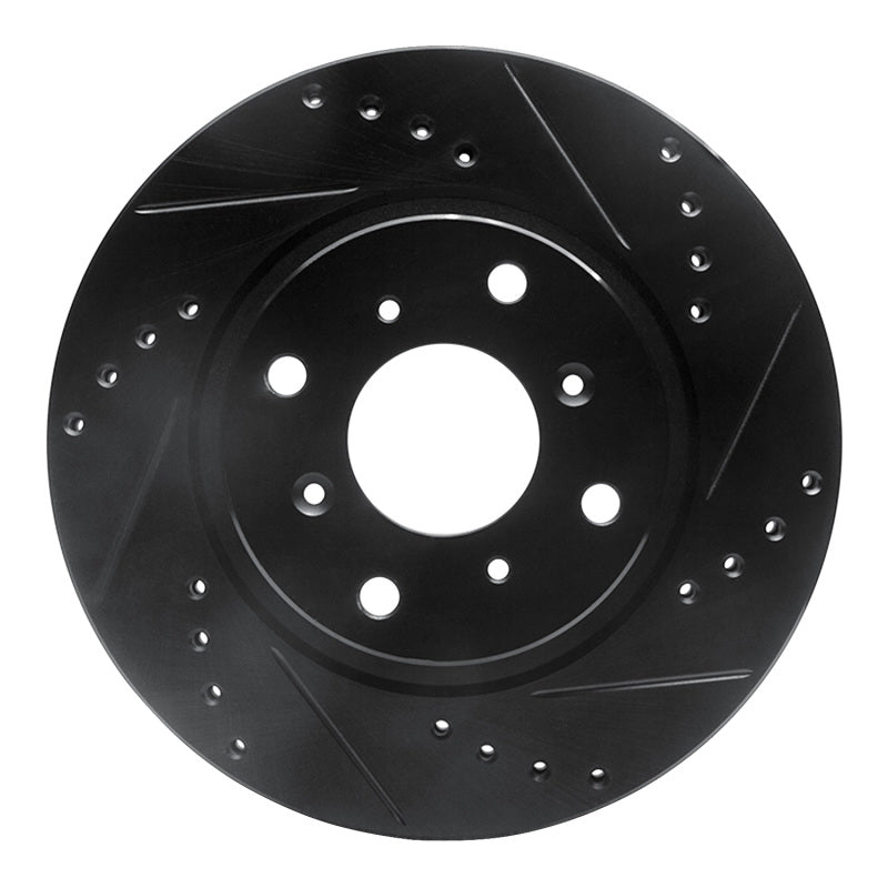 R1 Concepts R1 87-90 Acura Legend Front Right Drilled & Slotted Black Brake Rotor