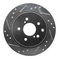 R1 Concepts R1 89-96 Nissan 300ZX Turbo Rear Left Drilled & Slotted Silver Brake Rotor