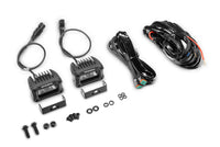 Go Rhino Xplor Bright Series Rectangle LED Spot Light Kit (Surface/Thread Stud Mnt) 3x2 - Blk (Pair)