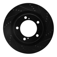 R1 Concepts R1 07-22 Lexus LX570 Front Right Drilled & Slotted Black Brake Rotor