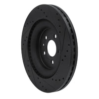 R1 Concepts R1 13-19 Ford Police Interceptor Sedan Front Left Drilled & Slotted Black Brake Rotor