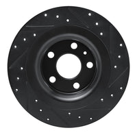 R1 Concepts R1 18-25 Volvo S60 Rear Left Drilled & Slotted Black Brake Rotor