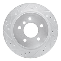 R1 Concepts R1 09-16 BMW Z4 Rear Left Drilled & Slotted Silver Brake Rotor