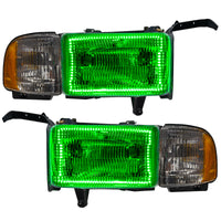 ORACLE Lighting Oracle 94-02 Dodge Ram Pre-Assembled Halo Headlights - ColorSHIFT w/ Simple Controller