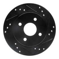 R1 Concepts R1 91-98 Saturn SL Rear Right Drilled & Slotted Black Brake Rotor