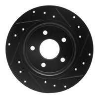 R1 Concepts R1 12-18 Ford Focus Rear Left Drilled & Slotted Black Brake Rotor