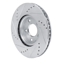 R1 Concepts R1 2019-2025 Mazda 3 Front Right Drilled & Slotted Silver Brake Rotor