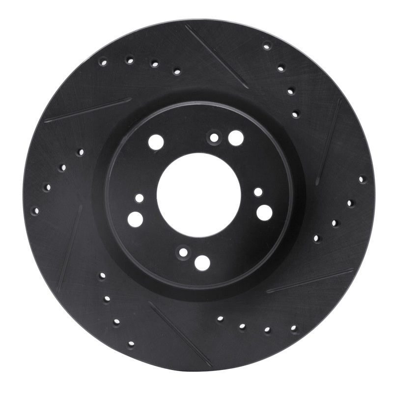 R1 Concepts R1 00-09 Honda S2000 Front Right Drilled & Slotted Black Brake Rotor