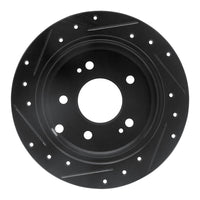 R1 Concepts R1 04-12 Mitsubishi Eclipse Rear Right Drilled & Slotted Black Brake Rotor