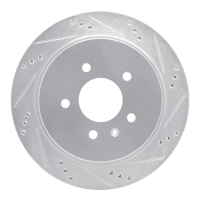 R1 Concepts R1 03-11 Cadillac CTS Rear Right Drilled & Slotted Silver Brake Rotor