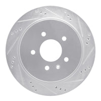 R1 Concepts R1 03-11 Cadillac CTS Rear Right Drilled & Slotted Silver Brake Rotor