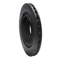 R1 Concepts R1 04-11 Cadillac STS Rear Left Drilled & Slotted Black Brake Rotor