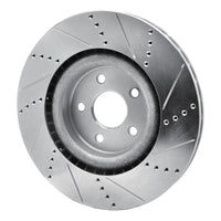 R1 Concepts R1 2012-2025 Dodge Durango Front Left Drilled & Slotted Silver Brake Rotor