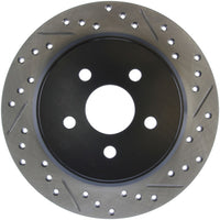 StopTech 03-09 Chrysler PT Cruiser Tur / 03-05 Dodge Neon SRT-4 Rear Left Slotted & Drilled Rotor