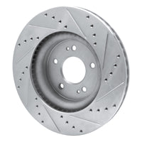 R1 Concepts R1 18-23 Genesis G70 Front Left Drilled & Slotted Silver Brake Rotor