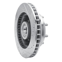 R1 Concepts R1 93-95 Chevrolet G30 Front Left Drilled & Slotted Silver Brake Rotor