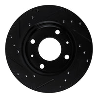 R1 Concepts R1 89-98 Hyundai Sonata Front Right Drilled & Slotted Black Brake Rotor