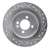R1 Concepts R1 09-14 Mini Cooper Clubman Rear Left Drilled & Slotted Silver Brake Rotor