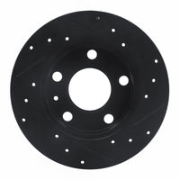 R1 Concepts R1 02-06 Audi A4 (USA/Canada) Rear Left Drilled & Slotted Black Brake Rotor