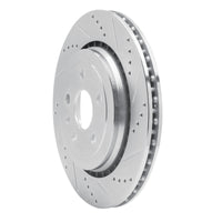 R1 Concepts R1 16-24 Cadillac ATS Rear Right Drilled & Slotted Silver Brake Rotor
