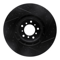 R1 Concepts R1 00-03 BMW M5 Right Front Drilled & Slotted Black Brake Rotor