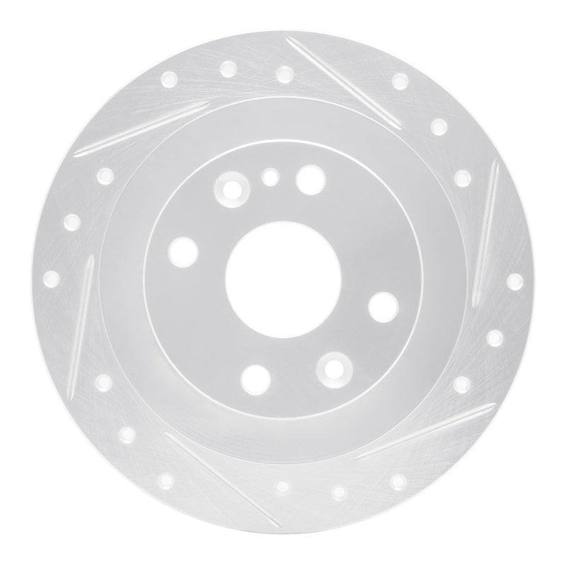 R1 Concepts R1 90-03 Ford Escort Rear Right Drilled & Slotted Silver Brake Rotor
