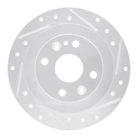 R1 Concepts R1 90-03 Ford Escort Rear Right Drilled & Slotted Silver Brake Rotor