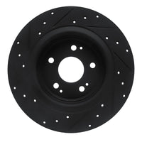 R1 Concepts R1 17-20 Acura MDX Rear Right Drilled & Slotted Black Brake Rotor