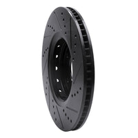 R1 Concepts R1 16-22 Acura ILX Front Left Drilled & Slotted Black Brake Rotor