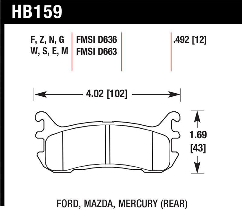 Hawk Performance Hawk 94-05 Miata / 01-05 Normal Suspension HPS Street Rear Brake Pads (D636)