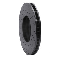 R1 Concepts R1 09-17 BMW 550i GT Right Front Drilled Black Brake Rotor
