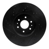 R1 Concepts R1 09-10 Kia BORREGO Front Right Drilled & Slotted Black Brake Rotor