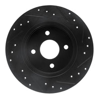 R1 Concepts R1 02-04 Ford Focus Rear Left Drilled & Slotted Black Brake Rotor