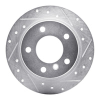 R1 Concepts R1 95-99 BMW 318TI Rear Right Drilled & Slotted Silver Brake Rotor