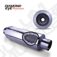 Diamond Eye Performance Diamond Eye MFLR 4inID SGL IN/SGL OUT 7inDIA X 24in BODY 30in LENGTH LOUVERED SLOTTED ENDS 409 SS