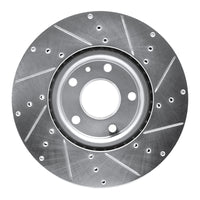 R1 Concepts R1 14-19 Chevrolet Corvette Front Left Drilled & Slotted Silver Brake Rotor