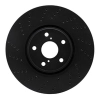 R1 Concepts R1 07-11 Lexus GS350 Left Front Drilled Black Brake Rotor