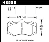 Hawk Performance Hawk AP Racing CP7040 DTC-70 Race Brake Pads