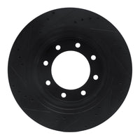 R1 Concepts R1 12-21 Nissan NV1500 Front Right Drilled & Slotted Black Brake Rotor
