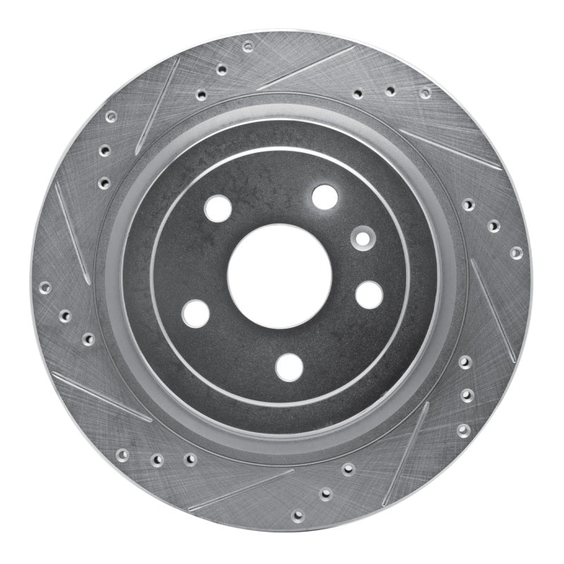 R1 Concepts R1 08-14 Cadillac CTS Rear Left Drilled & Slotted Silver Brake Rotor